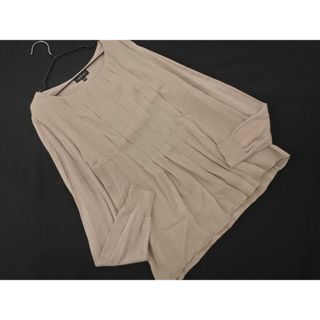 インディヴィ(INDIVI)のINDIVI インディヴィ 素材 切替 タック カットソー size38/ベージュ ■◇ レディース(カットソー(長袖/七分))