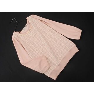 Couture brooch クチュールブローチ パールビーズ ニット セーター size38/ピンク ■◇ レディース