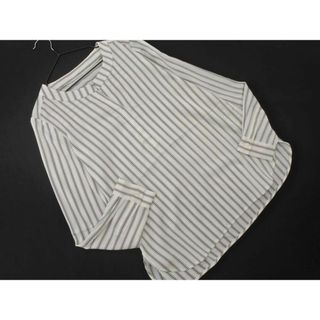 エムプルミエ(M-premier)のM-PREMIER エムプルミエ ストライプ ブラウス シャツ size34/白ｘ黒 ■◇ レディース(シャツ/ブラウス(長袖/七分))