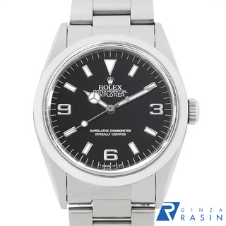 ロレックス(ROLEX)のロレックス エクスプローラーI 14270 ブラック シングルバックル オールトリチウム N番 メンズ 中古 腕時計(腕時計(アナログ))