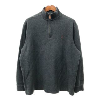 ポロラルフローレン(POLO RALPH LAUREN)のPolo by Ralph Lauren ポロ ラルフローレン ハーフジップ ドライバーズニット セーター ワンポイント グレー (メンズ XL) 中古 古着 Q7430(ニット/セーター)