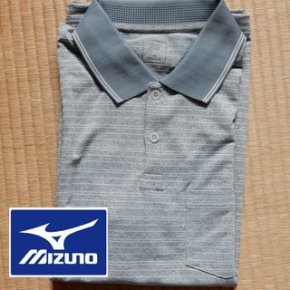 ミズノ(MIZUNO)の【新品 MIZUNO ポロシャツ 半袖 グレー Mサイズ】(シャツ)