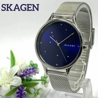 374 稼働品 SKAGEN デンマーク レディース 腕時計 ストーン 人気