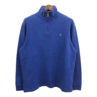 ポロラルフローレン(POLO RALPH LAUREN)のPolo by Ralph Lauren ポロ ラルフローレン ハーフジップ ドライバーズニット セーター ワンポイント ブルー (メンズ L) 中古 古着 Q7445(ニット/セーター)