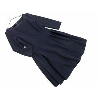 ユナイテッドアローズ(UNITED ARROWS)のUNTITLED アンタイトル ギャザー Aライン ワンピース size1/濃紺 ■◇ レディース(ミニワンピース)