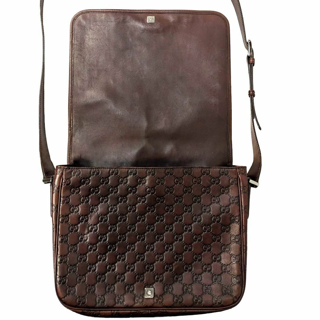 GUCCI グッチ シマレザー ショルダーバッグ 斜め掛 GG柄 メンズ A4 GUCCI グッチ シマレザー ショルダーバッグ 斜め掛 GG柄 メンズ A4