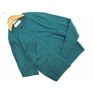 franche lippee フランシュリッペ ウール混 カーディガン sizeM/緑 ◇■ レディース