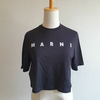 【新品・未使用】MARNI KIDS スパンコールロゴTシャツ　ブラック　14Y