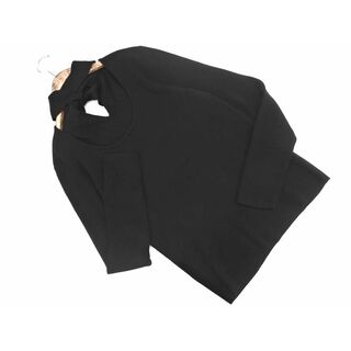 UNTITLED - UNTITLED アンタイトル ウール100% リボン ニット セーター size2/黒 ◇■ レディース