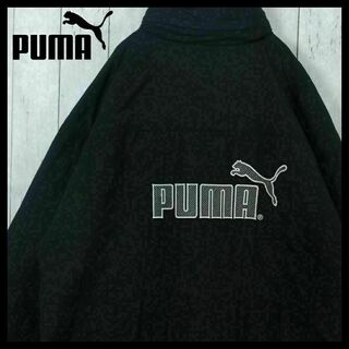プーマ(PUMA)の【希少】プーマ 90s ナイロンジャケット 中綿 ブラック L 刺繍ロゴ(ナイロンジャケット)