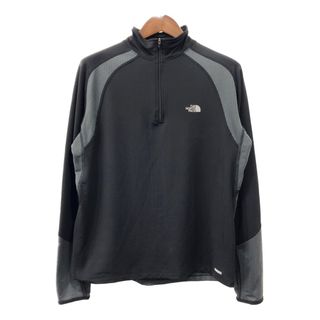 ザノースフェイス(THE NORTH FACE)のTHE NORTH FACE ノースフェイス FLIGHT SERIES ハーフジップ プルオーバー ジャケット アウトドア ブラック (メンズ L) 中古 古着 Q7462(Tシャツ/カットソー(七分/長袖))