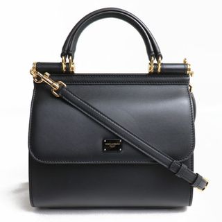 DOLCE&GABBANA - DOLCE&GABBANA ドルチェアンドガッバーナ シシリー58 ラージ  2Wayショルダーバッグ ブラック BB6622 AA625 レディース【中古】【美品】