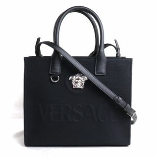 VERSACE ヴェルサーチ ラ メドゥーサ スモール キャンバス トート 2Wayショルダーバッグ ブラック 1005861-1A03095 レディース【中古】【美品】