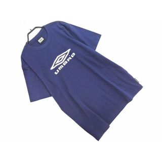 umbro アンブロ ロゴ Tシャツ sizeL/紺 ■◆ メンズ