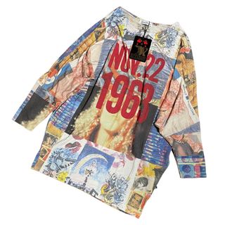 ヒステリックグラマー(HYSTERIC GLAMOUR)の【未使用品】ヒステリックグラマー 総柄 長袖 変形 カットソー F レディース(Tシャツ(長袖/七分))