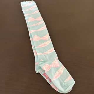 アンジェリックプリティー(Angelic Pretty)のエ2 アンジェリックプリティ　リボン　オーバーニー　サックス　新品(ソックス)