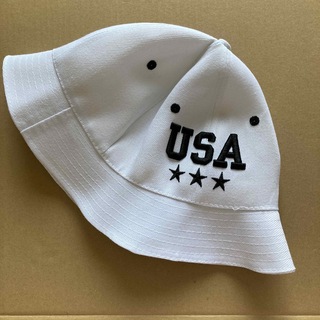 帽子　 バケハ   バケットハット　白　60センチ　USA  メンズ　レディース