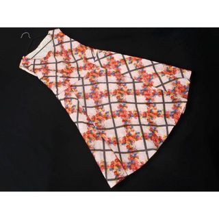 Cherry Ann チェリーアン チェック 花柄 ノースリーブ Aライン ワンピース sizeS/ピンク ■◆ レディース