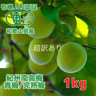 超訳あり 南高梅1kg L-3L 特別栽培農産物 和歌山県産