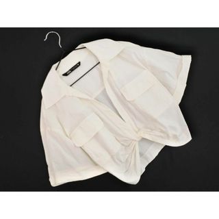 ザラ(ZARA)のZARA ザラ ショート丈 ブラウス シャツ sizeXS/オフホワイト ■◆ レディース(シャツ/ブラウス(半袖/袖なし))