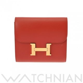 エルメス(Hermes)の中古 エルメス HERMES ユニセックス 二つ折り財布 サンギーヌ /ゴールド金具 ボックスカーフ(財布)