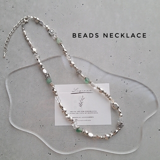 【ビーズネックレス♡】シルバーネックレス necklace 天然石ネックレス(ネックレス)