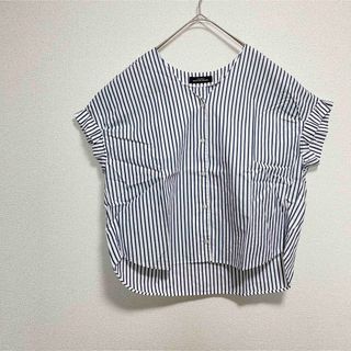 UNITED ARROWS green label relaxing - グリーンレーベルリラクシング　タイプライター袖タックブラウス　ストライプ