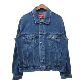 ラングラー(Wrangler)の90年代 Wrangler ラングラー デニムジャケット ブルー (メンズ XL) 中古 古着 Q7482(Gジャン/デニムジャケット)