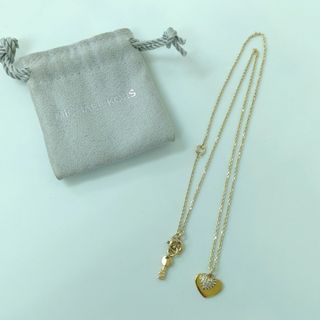 マイケルコース(Michael Kors)のMICHAEL KORS マイケルコース ダブルハート クリスタルラインストーン ネックレス Ag 925(ネックレス)