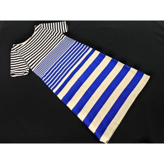 ユニクロ(UNIQLO)のUNIQLO ユニクロ MARNI マルニ ボーダー Tシャツ ワンピース sizeM/白ｘ黒ｘ青 ■◆ レディース(ひざ丈ワンピース)