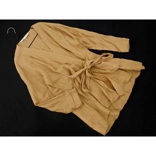 ZARA - ZARA ザラ リネン100% カシュクール ブラウス シャツ sizeXS/ベージュ ■◇ レディース