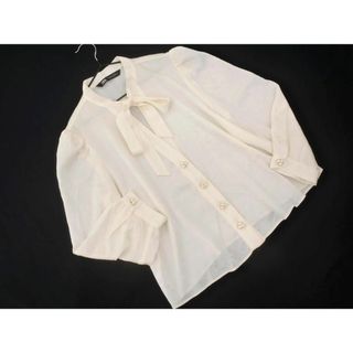 ザラ(ZARA)のZARA ザラ リボン ブラウス シャツ sizeS/クリーム ■◇ レディース(シャツ/ブラウス(長袖/七分))