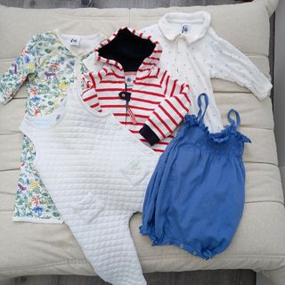 プチバトー(PETIT BATEAU)のプチバトー　セット　汚れあり(ロンパース)