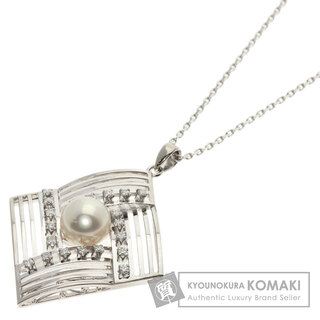 ミキモト(MIKIMOTO)のMIKIMOTO パール 真珠 ダイヤモンド ネックレス K14WG レディース(ネックレス)