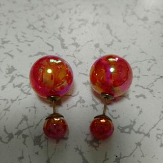 ピアス 赤 アクセサリー プラスチック レッド(ピアス)