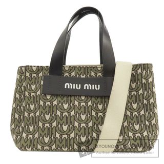 ミュウミュウ(miumiu)のMIUMIU MIU EVERYWHERE 2WAY ハンドバッグ キャンバス レディース(ハンドバッグ)