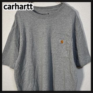 carhartt - 【カーハート】半袖Tシャツ　胸ポケット　グレー　ワンポイントロゴ　ルーズ19