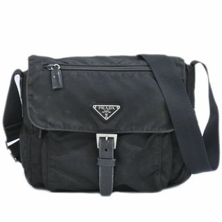 プラダ(PRADA)の本物 プラダ PRADA ナイロン ショルダーバッグ ポシェット ブラック バッグ 中古(ショルダーバッグ)