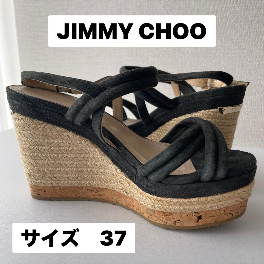 JIMMY CHOO 37 スウェードヒールサンダル 靴/シューズ JIMMY CHOO 37 スウェードヒールサンダル 靴/シューズ