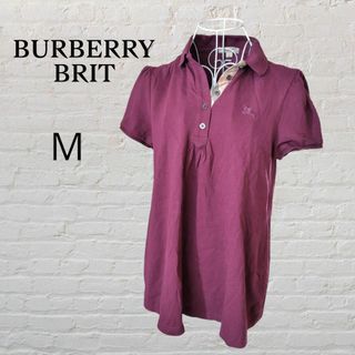 バーバリー(BURBERRY)のBURBERRY BRIT バーバリー ブリット　レディスポロシャツMパープル(ポロシャツ)