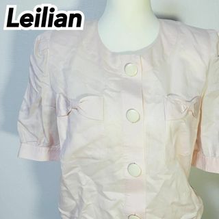 leilian - 0183 Leilian レリアン ブラウス 五部袖リボン ガーリー レトロ