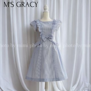 エムズグレイシー(M'S GRACY)のM'S GRACY*フリルリボンワンピース(ひざ丈ワンピース)