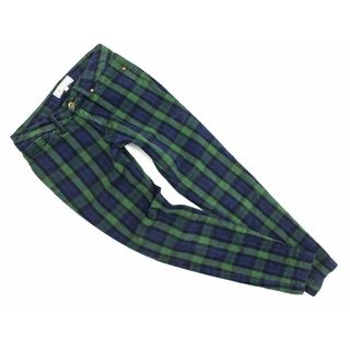 Rope Picnic ロペピクニック チェック スキニー パンツ size36/紺ｘ緑 ■■ レディース