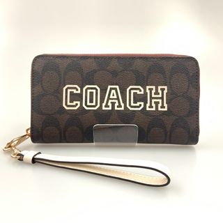 〇〇COACH コーチ ラウンドファスナー 長財布　 CB856 ブラウン