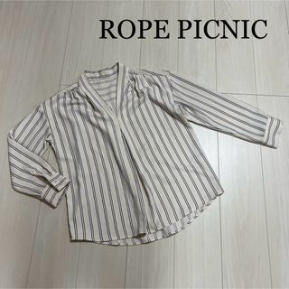 Rope' Picnic - ROPE PICNIC  ストライプ　長袖　ブラウス　ホワイト　白　サイズ38