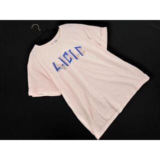 AIGLE エーグル ロゴ プリント Tシャツ sizeM/ピンク ■◆ メンズ