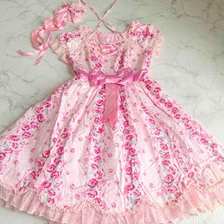 アンジェリックプリティー(Angelic Pretty)のエ3 アンジェリックプリティ　Lady rose ワンピース　キャノティエ(ひざ丈ワンピース)