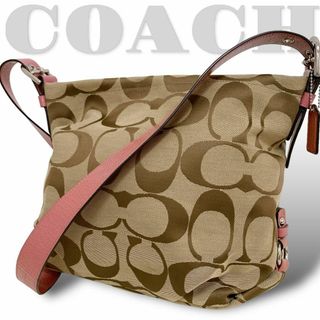 コーチ(COACH)の美品【コーチ】F15067 ショルダーバッグ シグネチャー キャンバス ピンク(ショルダーバッグ)