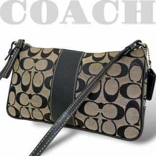 コーチ(COACH)の良品【コーチ】6338 ショルダーバッグ シグネチャー キャンバス ブラック(ショルダーバッグ)