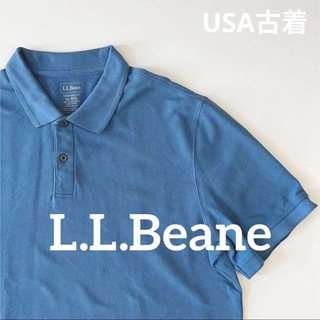 エルエルビーン(L.L.Bean)のエルエルビーン　アメリカ古着　l.l.beane ポロシャツ　ブルー　青(ポロシャツ)